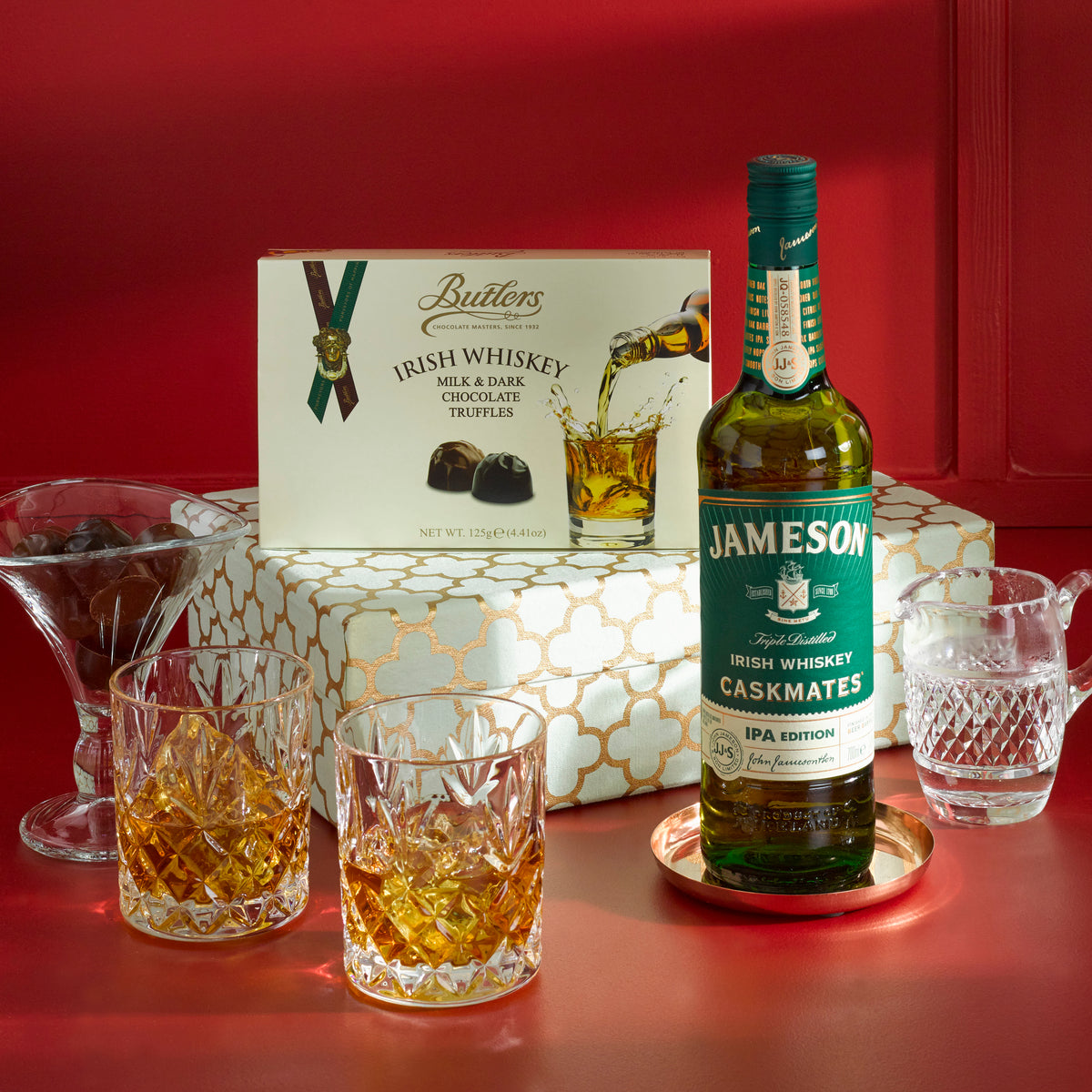 Irish Whiskey Gift with Irish Chocolates Hampers & Co
