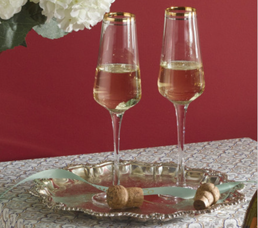 two glasses from the Charleston Champagne Glasses Set of 4