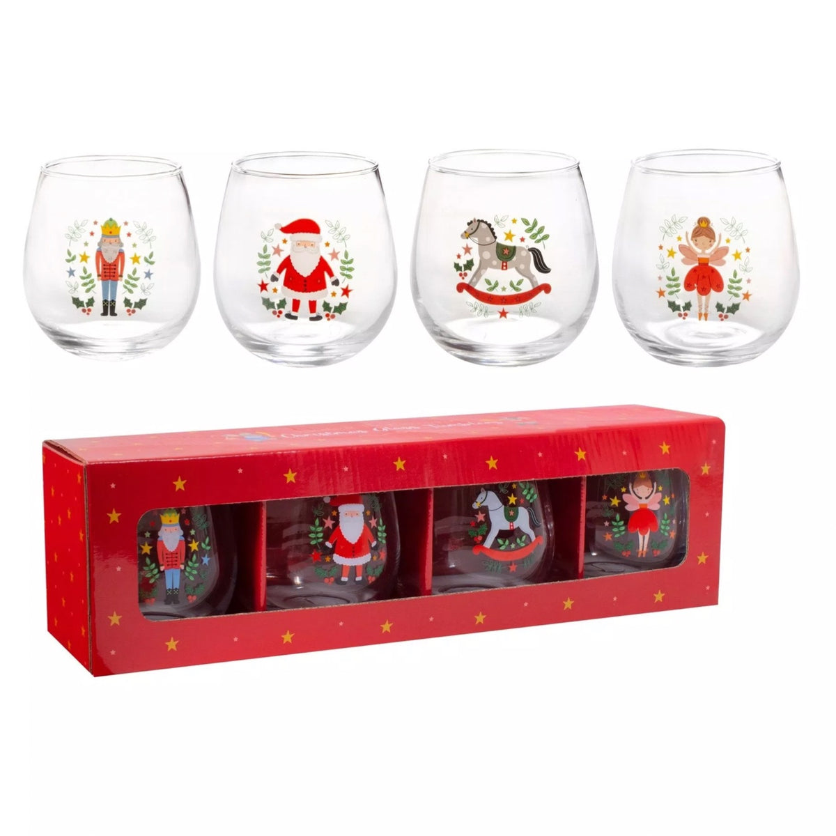 Santa & The Nutcracker Drinking Glasses Hampers & Co