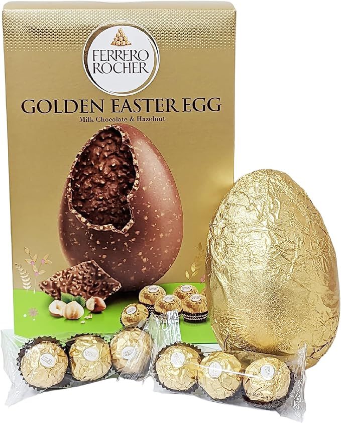 Ferrero Rocher Egg & Chocolate Easter gift delivered Ireland Golden Easter Milk Chocolate and Hazelnut Egg