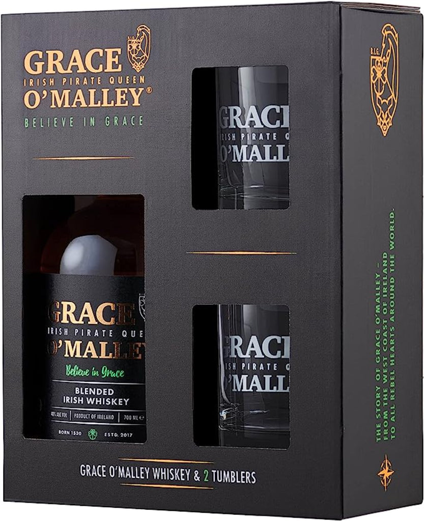 Grace O'Malley Whiskey, Irish Whiskey Set, Irish Whiskey and Glasses Set, Gift for her, gift for Women, Gift for Whiskey Lover, Birthday Gift, Irish Gifts Delivered, Believe in Grace, Wild Atlantic Way, Gifts from Ireland, Corporate gifting, Corporate gift ideas, gift ideas,