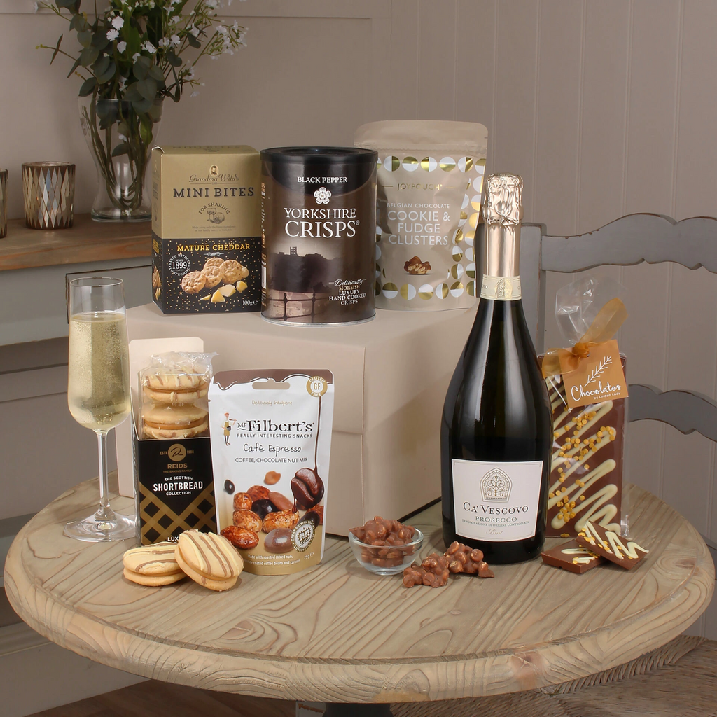 Celebration hamper, Hampers for UK, Gift baskets with prosecco, Birthday gift ideas, UK delivery, Prosecco gifts, congratulations gift, giftbox,retirement gift, wedding gift, new home gift, Corporate gifts