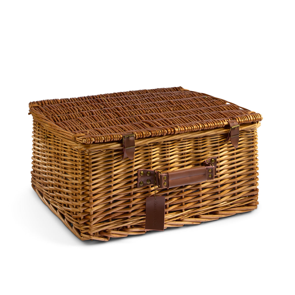 Brown Wicker Picnic Gift Basket 