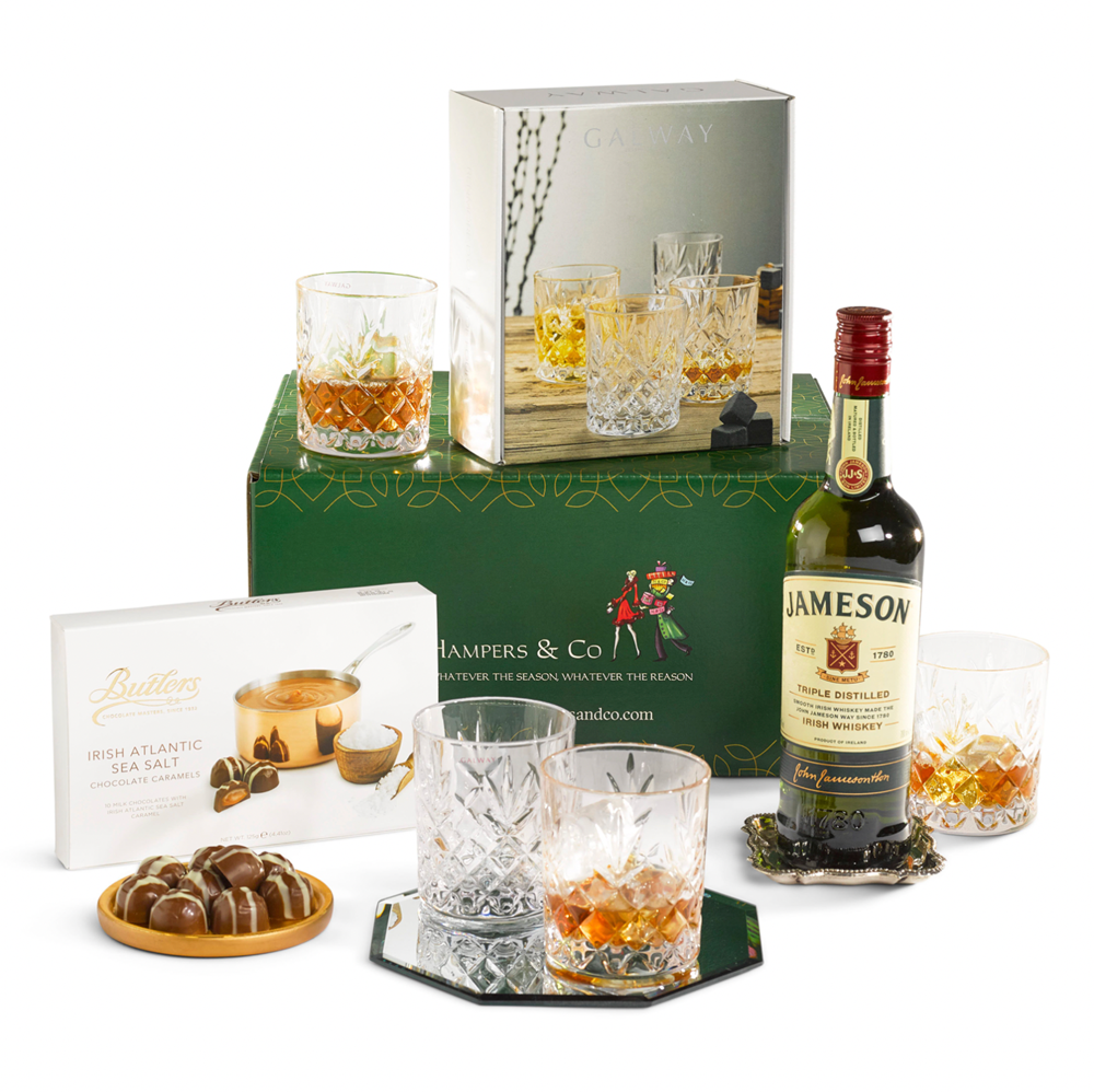 Irish Whiskey Gift, Irish gifts delivered, Gifts for him, Gifts for her, Easter gift for him, Easter gifts delivered, Chocolate gifts delivered, Corporate Gifts, Whiskey and glasses gift, Retirement gift, 