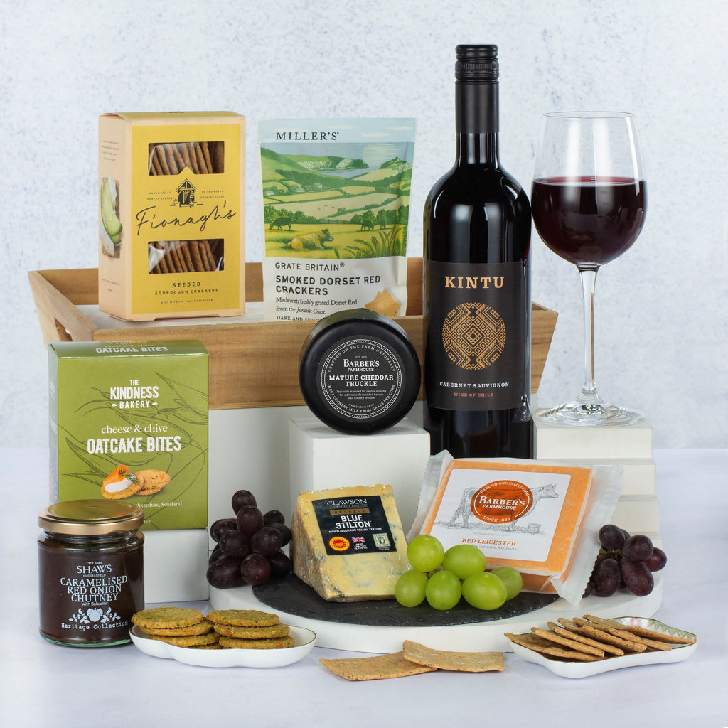 Christmas gift baskets, gifts delivered, gifts for UK, UK delivery, UK gifts, wine and cheese gift. corporate gifting, staff rewards,
