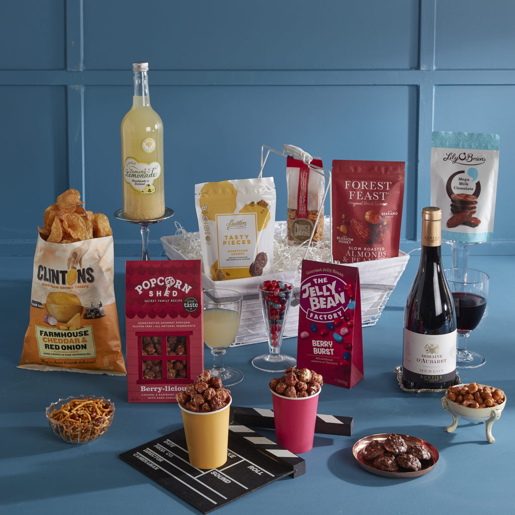 Movie Nights In Hamper. Perfect for the big big movie! Birthday Hampers delivered. Corporate Irish Gifts 