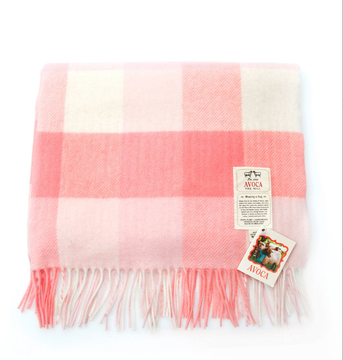 Avoca 100% Pure Wool Baby Girl Blanket – Hampers Co - Main Image