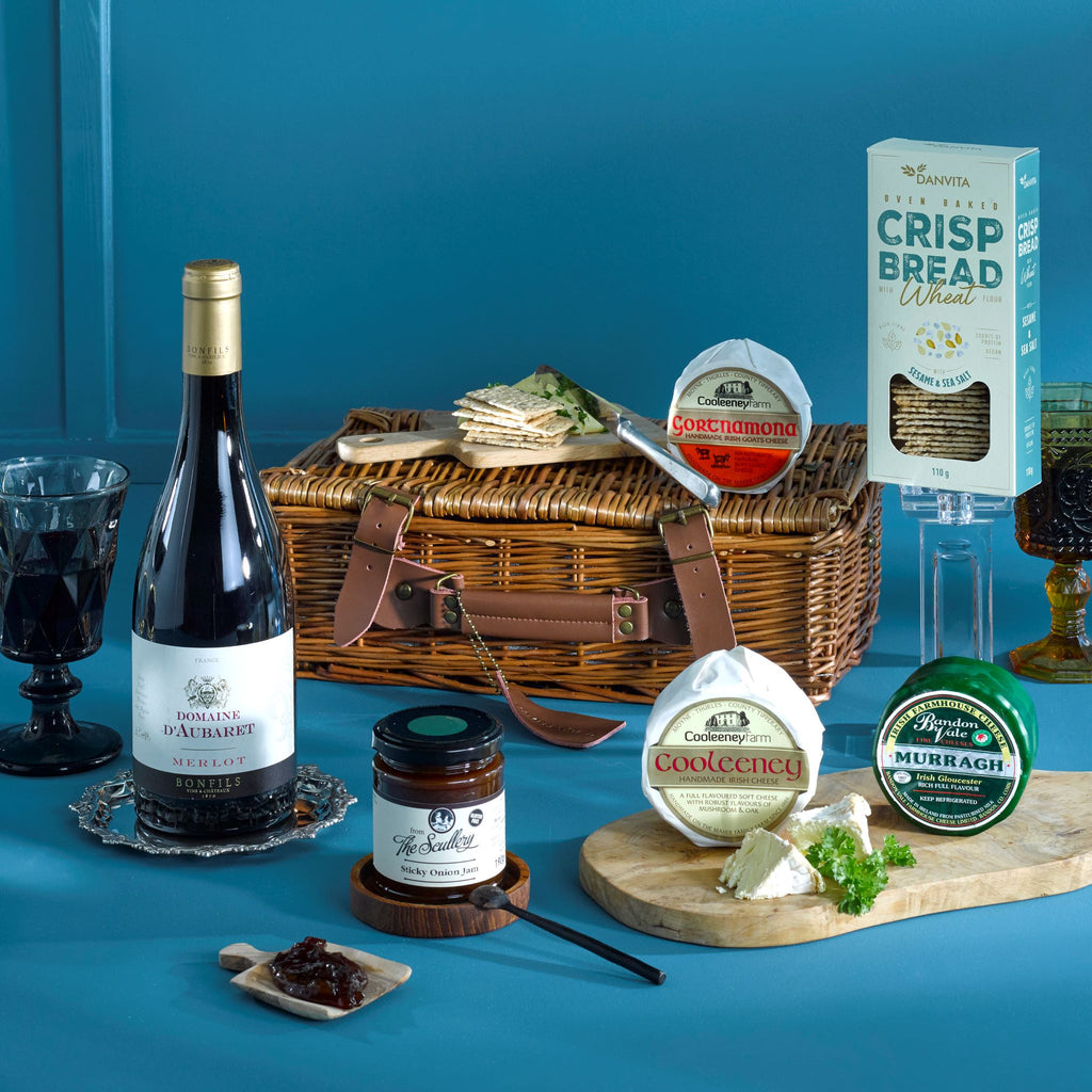 irish cheese and wine hampers, cheese and wine gifts, irish hampers delivered, irish cheese gifts, wine gifts, birthday gifts, christmas gifts, feel better soon gift