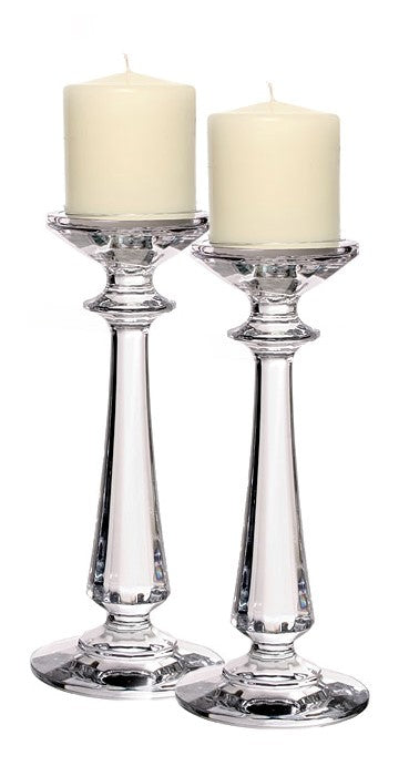 Tipperary Crystal Pair of 10"  Bacchus Candlesticks-Gift Set. Traditionally cut candle sticks. Elegant and beautiful.