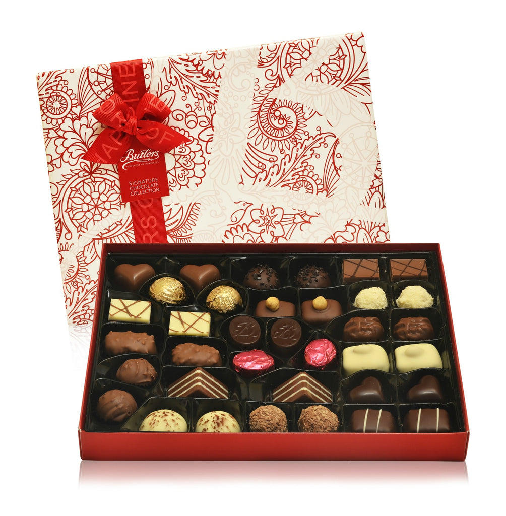 Butlers Signature Irish Chocolate Gift Box 500g. This collection of chocolates is perfect for the sweet tooth in your life. Irish chocolate gifts delivered. Butlers Chocolates 