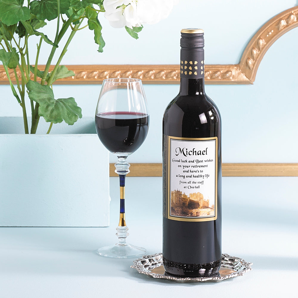 Personalised Red Wine Gift. Unique gift with a personal touch. 